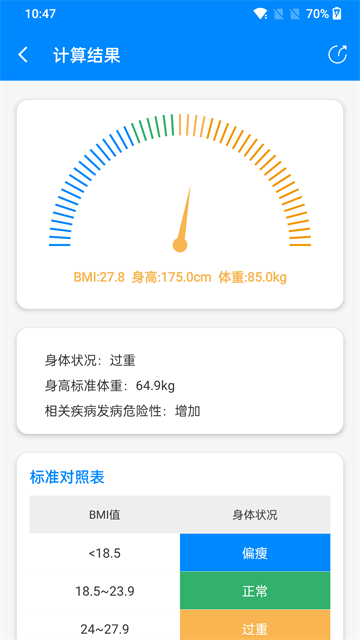 BMI指数计算器