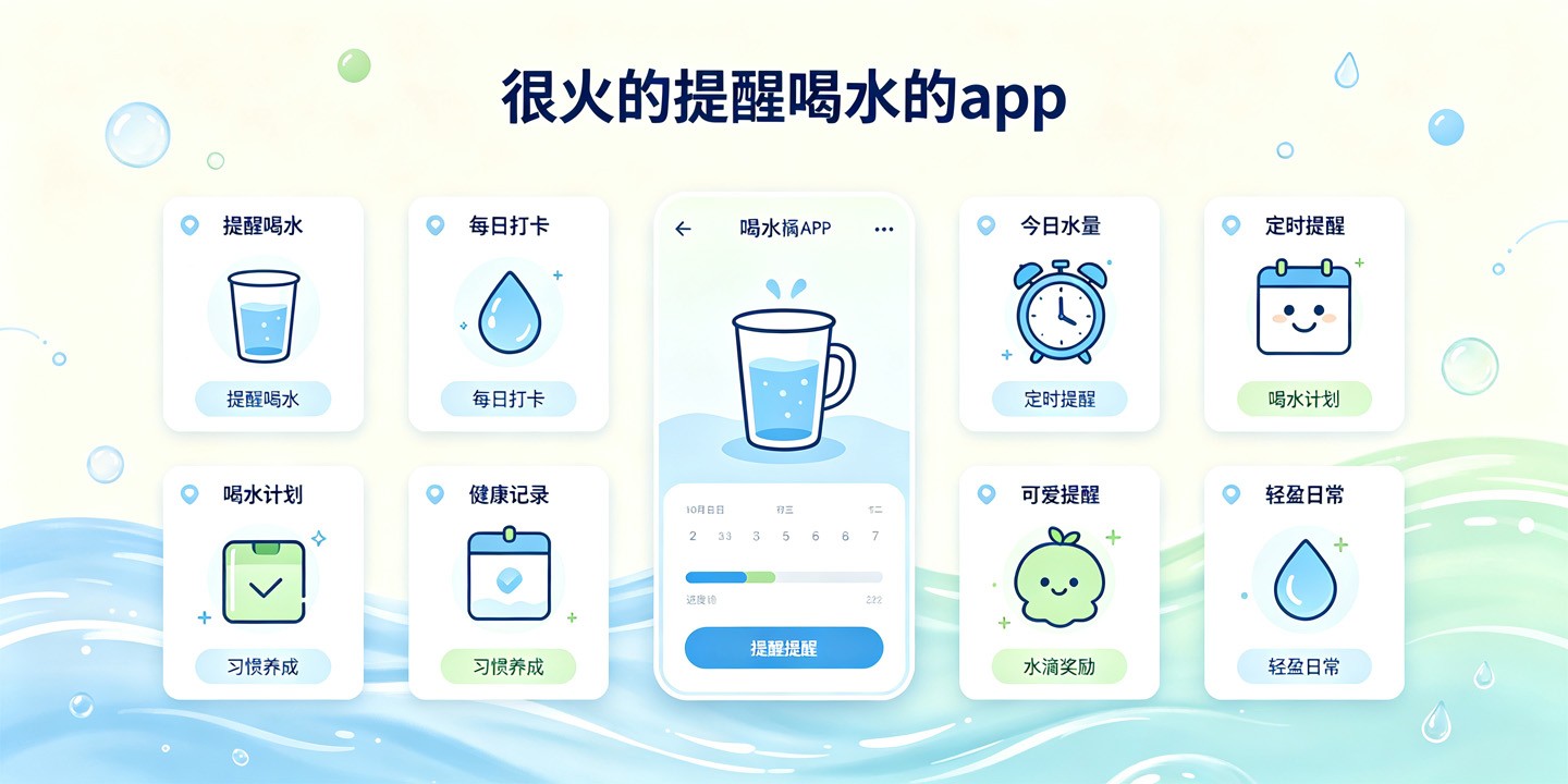 很火的提醒喝水的app