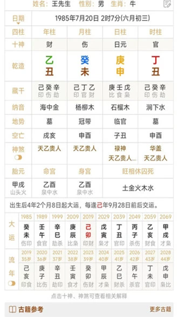 热卜八字排盘